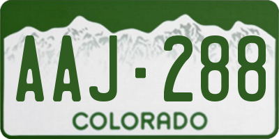 CO license plate AAJ288