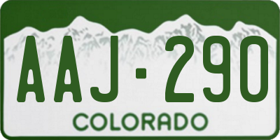 CO license plate AAJ290