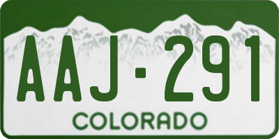 CO license plate AAJ291
