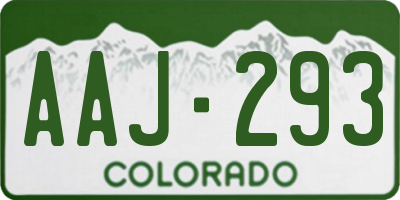 CO license plate AAJ293