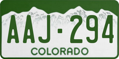 CO license plate AAJ294