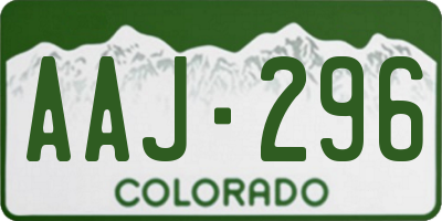 CO license plate AAJ296