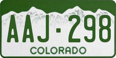 CO license plate AAJ298
