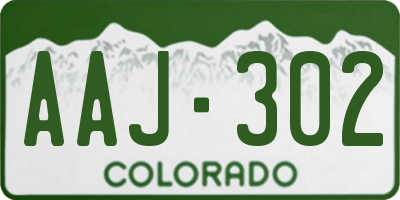 CO license plate AAJ302