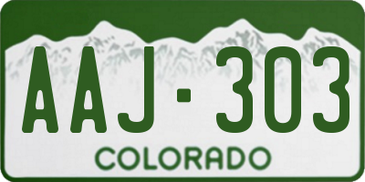 CO license plate AAJ303