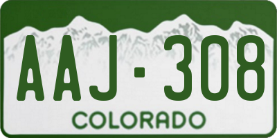 CO license plate AAJ308