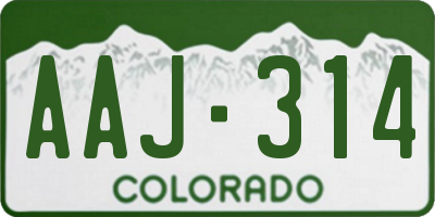 CO license plate AAJ314