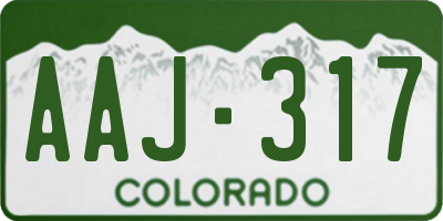 CO license plate AAJ317