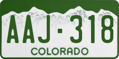 CO license plate AAJ318