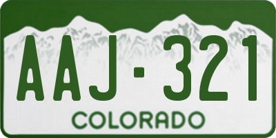 CO license plate AAJ321