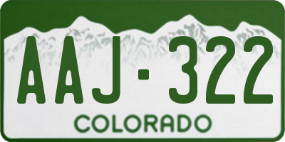 CO license plate AAJ322