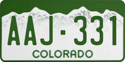 CO license plate AAJ331