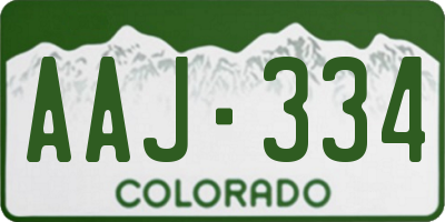 CO license plate AAJ334