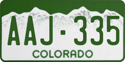 CO license plate AAJ335