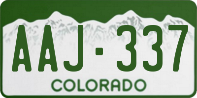 CO license plate AAJ337