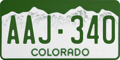 CO license plate AAJ340