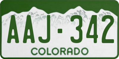 CO license plate AAJ342