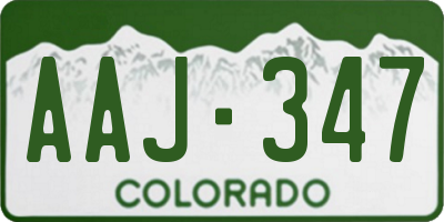CO license plate AAJ347