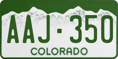 CO license plate AAJ350