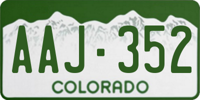 CO license plate AAJ352