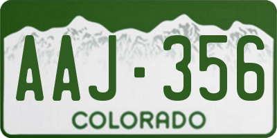 CO license plate AAJ356