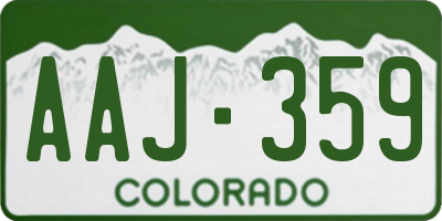 CO license plate AAJ359