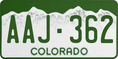 CO license plate AAJ362