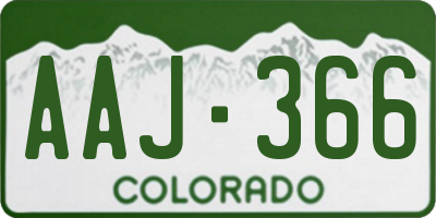 CO license plate AAJ366