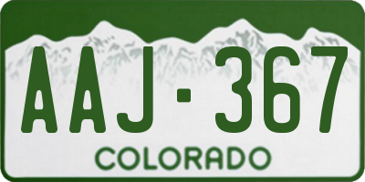 CO license plate AAJ367