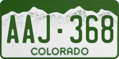 CO license plate AAJ368