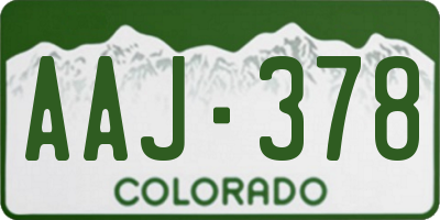 CO license plate AAJ378