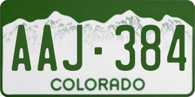 CO license plate AAJ384