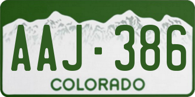CO license plate AAJ386