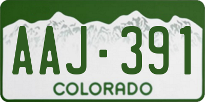 CO license plate AAJ391