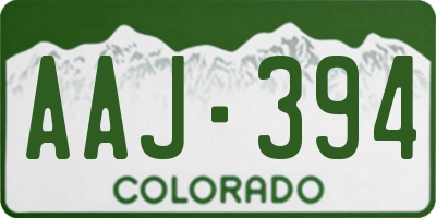 CO license plate AAJ394