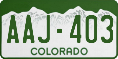 CO license plate AAJ403
