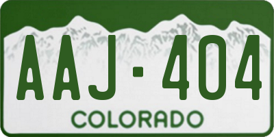 CO license plate AAJ404