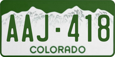 CO license plate AAJ418