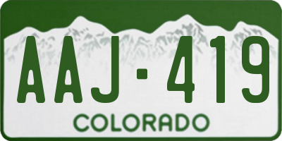 CO license plate AAJ419