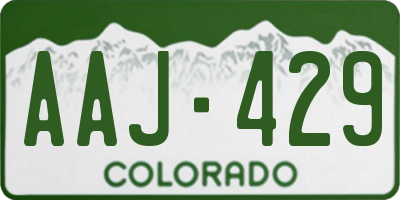 CO license plate AAJ429