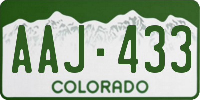 CO license plate AAJ433