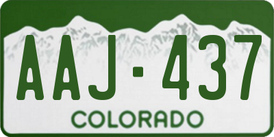 CO license plate AAJ437