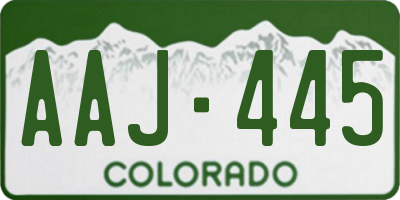 CO license plate AAJ445