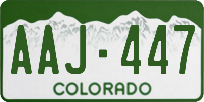CO license plate AAJ447