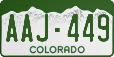 CO license plate AAJ449