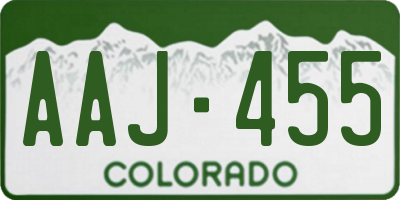 CO license plate AAJ455