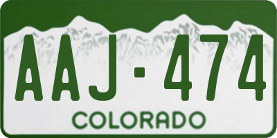 CO license plate AAJ474