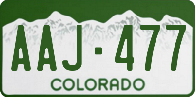 CO license plate AAJ477