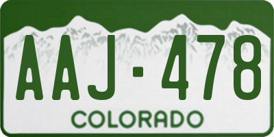CO license plate AAJ478