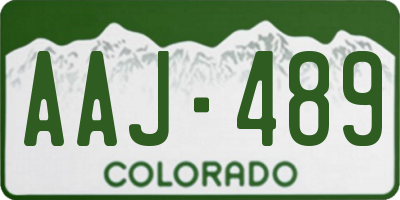 CO license plate AAJ489